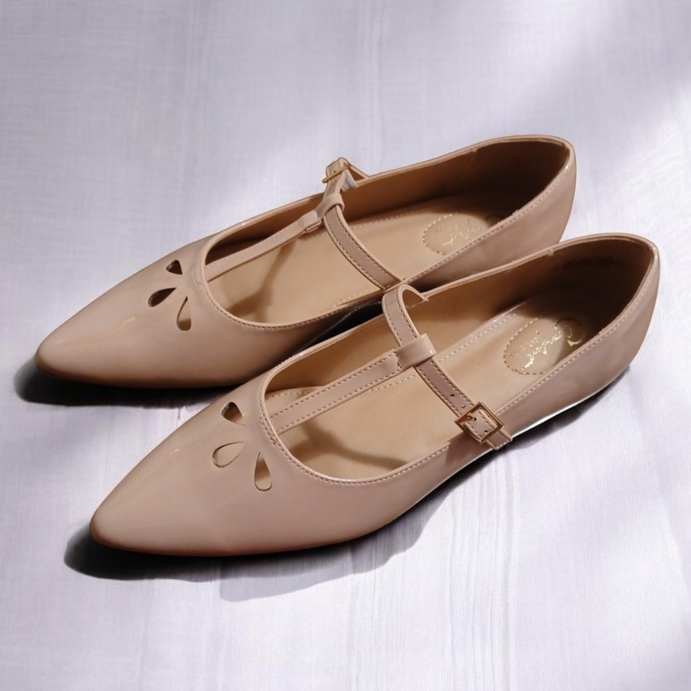 🍑C EST 1946 WOMENS T-STRAP FLAT HEELS - Picture 5 of 5